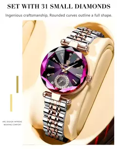 POEDAGAR-Relógio feminino impermeável em aço inoxidável, elegante relógio de pulso para senhoras, vestido luxuoso, relógios quartzo diamante na internet