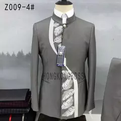 Conjunto de terno de túnica masculino single breasted stand colarinho, blazers, jaqueta, calças, boutique, moda casual, casaco, calças, 2 peças, 2023 - Wolf Magazine