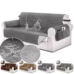 Imagem do Capas de sofá impermeável com bolsos laterais, antiderrapante Slipcovers, correias elásticas, protetor de sofá para cães e gatos, 1 lugares, 2 Seaters, 3 Seaters, 4 Seaters