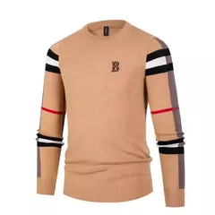 Pulôver quadriculado casual clássico masculino, suéter macio e quente, marca de negócios, moda de luxo, outono, inverno, novo, 2022 - comprar online