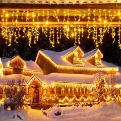 Guirlanda de luz LED ao ar livre para pátio, luzes de Natal, fadas, cortina de luz, rua, casamento, decoração do jardim na internet