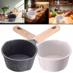 Pequena panela com bico para despejar, Panela de derretimento de manteiga, Panela de óleo quente, Cabo de madeira, Óleo de leite, Frigideira de aquecimento - comprar online