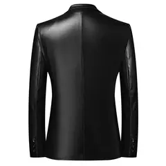 Faux PU Couro Jaqueta Da Motocicleta para Homens, Terno Masculino Outwear, Casacos Pretos, S-5XL - loja online