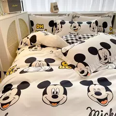 Disney Stitch Cotton Bedding Set for Children, Quilt Cover, Fronha de linho, Lençol, Decoração do quarto, 3 Piece Set, 4 pcs - comprar online