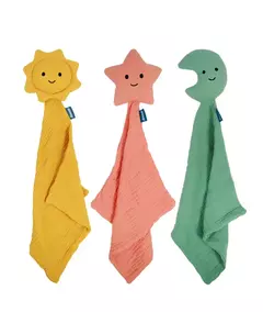 Imagem do Bebê Segurança Cobertor Macio Algodão Musselina Consolador para Recém-nascido Infantil Dormir Snuggle Toy Stuffed Animal Acalme Appease Toalha