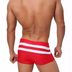 Calção de banho seca rápida masculina, maiô sexy, cuecas estampadas, calção triangular com copo, moda banho de cintura baixa, moda na internet