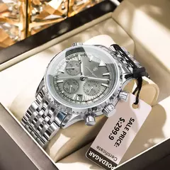 Poedagar-Relógio masculino de aço inoxidável militar de luxo, luminoso impermeável, data cronógrafo, homem esporte quartzo relógios - comprar online