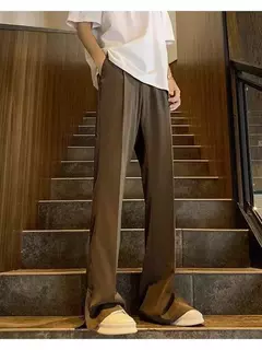 Calças largas retas para homens, terno masculino, calça preta, spandex clássico, desgaste do trabalho, roupas de alfaiataria, oferta chinesa