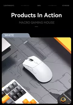 Mouse sem fio Bluetooth Gaming, Pixel Art, R1 Superlight, 2.4G, Sensor ajustável, 6 DPI ajustável para Office Game