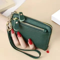 Royal Bagger-carteira curta para mulheres, couro genuíno de vaca, bolsa de embreagem fofa, porta-moedas com zíper, porta-cartão com chaveiro, na moda - comprar online