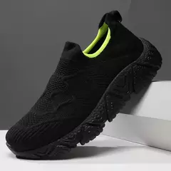 Sapato leve e confortável masculino, tênis preto, meias casuais, dirigindo, ma - Wolf Magazine