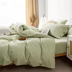 Conjunto de edredão duplo, Conjunto de cama de algodão torção sólida, Quilt Cover King Size, 100% Algodão, 220x240, 3Pcs - Wolf Magazine