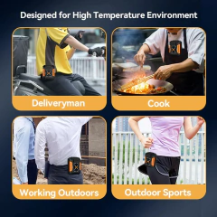 Ventilador de cintura 5000mah recarregável portátil bladeless ar condicionado ventilador esporte ao ar livre clipe de cintura ventilador com banco de potência lanterna - comprar online