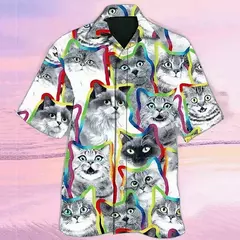 Flamingo desenho animado 3D dos homens camisa havaiana, roupas de praia extragrandes, manga curta, moda, verão, venda quente - comprar online