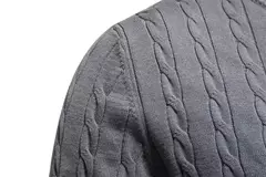 AIOPESON-Suéteres masculinos de algodão bordados em girafa, pulôver com gola redonda, clássico estampado torção, malha masculina