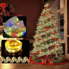 Imagem do LED Ribbon Fairy Lights para Natal, enfeites de árvore de Natal, decoração, DIY Bows, String Light, Ano Novo, 2025, 2025