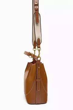 Imagem do ZA Bolsa de Boca Plissada Marrom para Mulheres, Bolsa de Balde de Transporte, Al