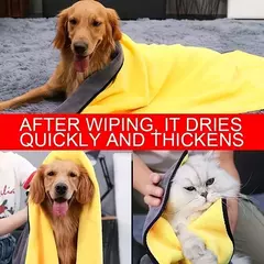 Toalha absorvente para animais de estimação, toalha de banho de secagem rápida para cães e gatos, toalha super absorvente de fibra ultrafina para animais de estimação, suprimentos de limpeza - Wolf Magazine