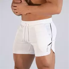 Imagem do Calções masculinos de esportes fitness, calções masculinos de treino de ginástica, calções de malha respirável, calças curtas de praia secagem rápida, roupas esportivas, verão, 2023