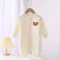Bodysuit de manga longa recém-nascido, macacão de bebê para meninos e meninas, cor sólida, 0-24M Loungewear Outfit, 100 Algodão - comprar online