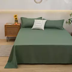 Lençol de algodão puro cor, cor pura simples, peça única, Skin-Friendly, dormitório estudantil, cama de solteiro e casal - Wolf Magazine