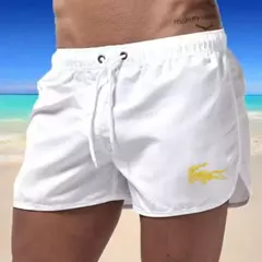 Calção de banho com cordão masculino, roupa de banho, shorts de banho, shorts respiráveis, surfe de verão, calções de praia, calças esportivas