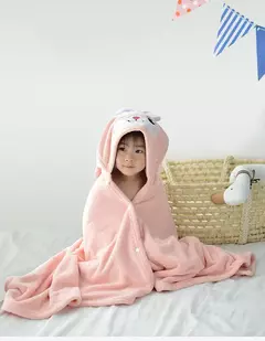 Toalha de banho com capuz coral para crianças, manto dos desenhos animados, roupão infantil, poncho para meninos e meninas - loja online