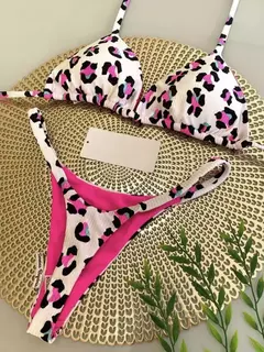 Conjunto brasileiro de biquíni tanga para mulheres, moda praia, tanga sexy, maiô, 2 peças, roupa de banho, estampa cereja fofa, 2023