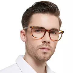 Óculos de leitura quadrados grandes para homens, anti luz azul, óculos acabados, óculos de computador presbiopia, leitor masculino - comprar online