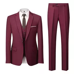 Imagem do Conjunto de terno casual masculino de negócios, jaqueta masculina, blazers, calças, calças, colete, colete, moda, 2023