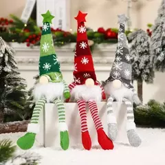 Natal Faceless Doll Gnome Ornamentos, Luz LED, Pelúcia, Artesanato de tricô, Decoração pendente, Decorações para crianças, Presente na internet