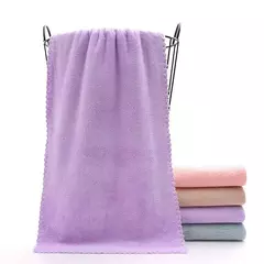 Toalha de rosto absorvente de microfibra grossa, alta densidade, velo coral, secagem rápida, macio, absorvente, limpo, rosto