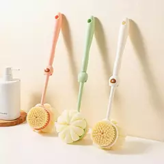 Dois Lados Chuveiro Corpo Silicone Escova, Punho Longo, Banho Wash, Massagem De Banho, Esfoliante De Volta Do Corpo, Suprimentos De Banho