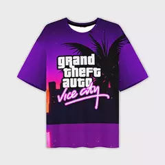 Homens e mulheres Grand Theft Auto Vice City 3D Print Streetwear, Camisetas de grandes dimensões, Tees crianças, Tops roupas, novo jogo, GTA - loja online
