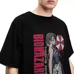 Camiseta de manga curta masculina de gola redonda 100% algodão, camisetas vintage, Biohazard 3, Jill Valentine - Wolf Magazine