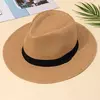 Chapéu do verão para homens e mulheres, chapéu de praia, estilo inglês, abas largas, sombreamento do sol, palha do panamá
