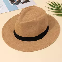 Chapéu do verão para homens e mulheres, chapéu de praia, estilo inglês, abas largas, sombreamento do sol, palha do panamá - comprar online