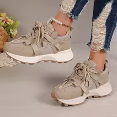 Novas mulheres tênis de malha respirável plataforma tênis feminino casual rendas até ao ar livre sapatos femininos baixo topo zapatos de mujer - Wolf Magazine