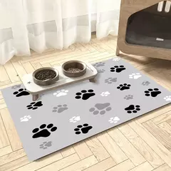 1pc absorvente esteira de alimentação para animais de estimação para cães amp gatos à prova de vazamento fácil limpo multi-purpose com design de impressão criativa lavável tapete para animais de estimação