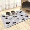 1pc absorvente esteira de alimentação para animais de estimação para cães amp gatos à prova de vazamento fácil limpo multi-purpose com design de impressão criativa lavável tapete para animais de estimação