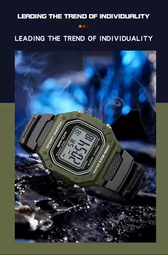 Imagem do SANDA-Militar Masculino Resistente à Água Relógios Esportivos, Big Dial LED Digital Relógios de Pulso, cronômetros para Masculino, Exército, Moda, 2156