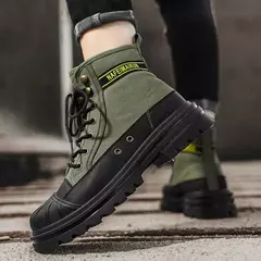 Botas de vaqueiro casuais masculinas, Sapatos de segurança plataforma para trabalho, Botas táticas militares, Montanhismo ao ar livre, Inverno - loja online