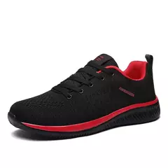 Imagem do MAEDEF-Sapatos esportivos respiráveis para homens e mulheres, tênis de malha casual, corrida e caminhada, tênis de ginástica, preto