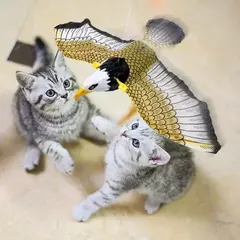 Simulação Pássaro Interativo Gato Brinquedos Elétricos Pendurados Águia Flying Bird Cat Teasering Play Cat Stick Scratch Rope Pet Toys - loja online