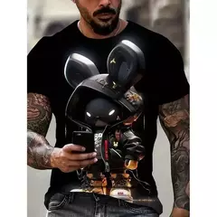 Camiseta 3D estampada animal masculina, estampa de gato e cachorro, manga curta, tops grandes, roupas de verão, nova moda - Wolf Magazine