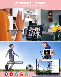 Imagem do Câmera digital 4K com autofoco Vlogging HD 48MP com câmera filmadora de tela grande de 2,8 "para fotografia para crianças e adultos