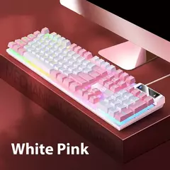 K500 teclado para jogos com fio sensação mecânica laptop desktops pc computador acessórios de escritório 104 teclas teclados com luz de fundo rgb na internet