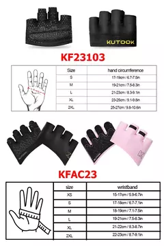 KUTOOK-Luvas Esportivas de Fitness para Treinamento, Halterofilismo, Treino, Luvas Parciais Duráveis com Almofada para Exercício, Acessórios de Ginástica - comprar online