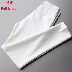 Imagem do Calças casuais para homens, calças finas, calças brancas, terno masculino, anti-rugas, calças de alto grau de 9 pontos, 2023