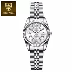 POEDAGAR-Relógio Elegante de Luxo Feminino, Impermeável, Luminoso, Encontro, senhoras, Aço Inoxidável, Quartzo, Menina - comprar online